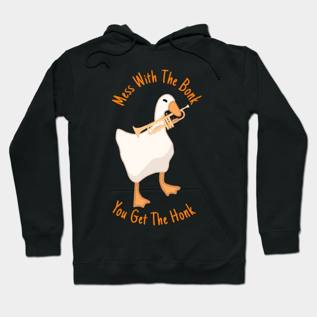 Combative Trumpet Goose Hoodie by Artstuffs121